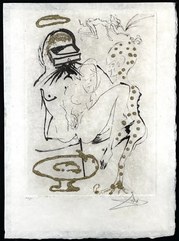 版画 Dali - Les Amours Jaunes Duel with Camelias