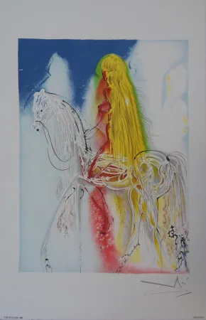 石版画 Dali - Les Chevaux, Lady Godiva
