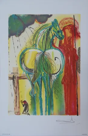 石版画 Dali - Les Chevaux, le Centurion