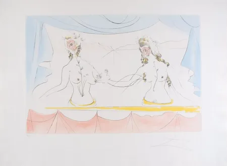 蚀刻版画 Dali - Les Dames de la Renaissance - Ladies of the Renaissance (suite Mythologique Nouvelle/New Mythological)