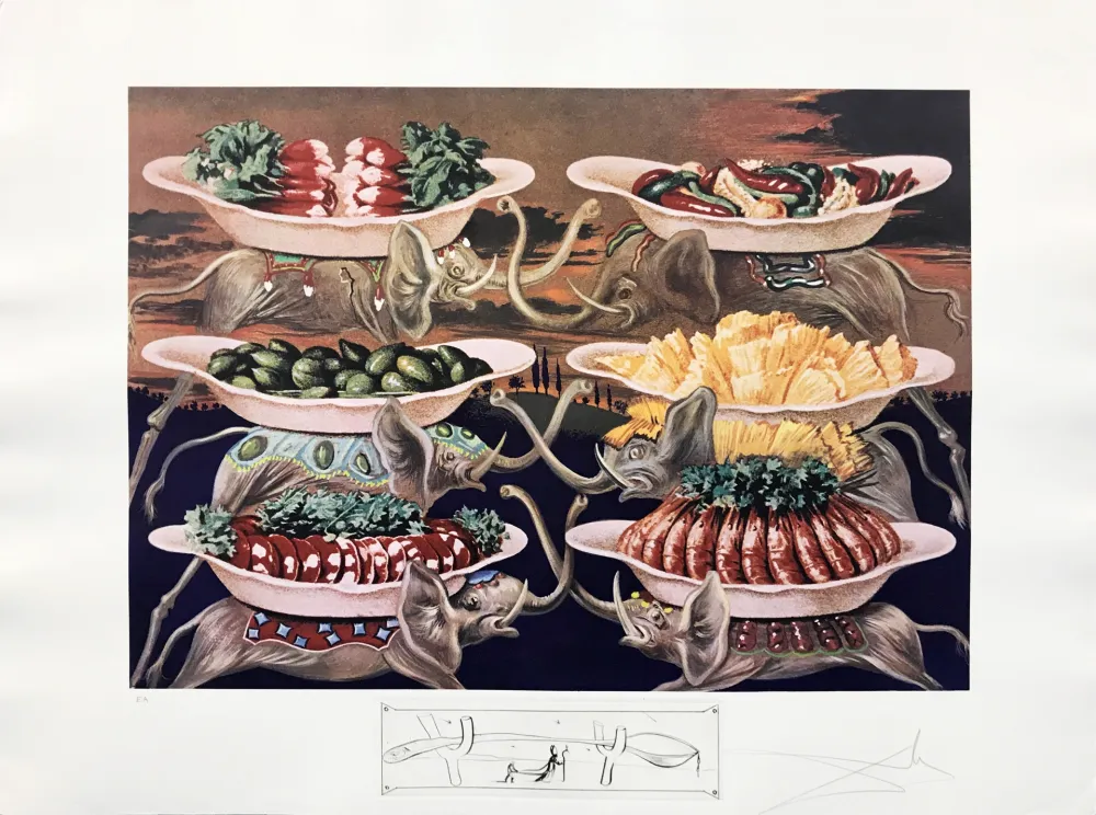 石版画 Dali - LES DELICES PETITS MARTYRS