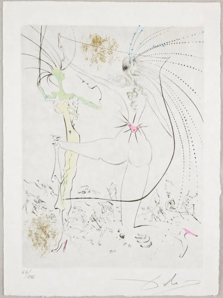 蚀刻版画 Dali - Les Fesses piquantes, Piquant Buttocks