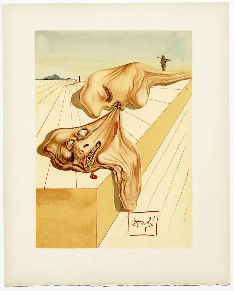 木刻 Dali - Les hommes qui s'entre-dévorent. La Divine Comédie (L' Enfer, Chant 30)