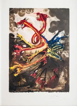 石版画 Dali - Les Hydres