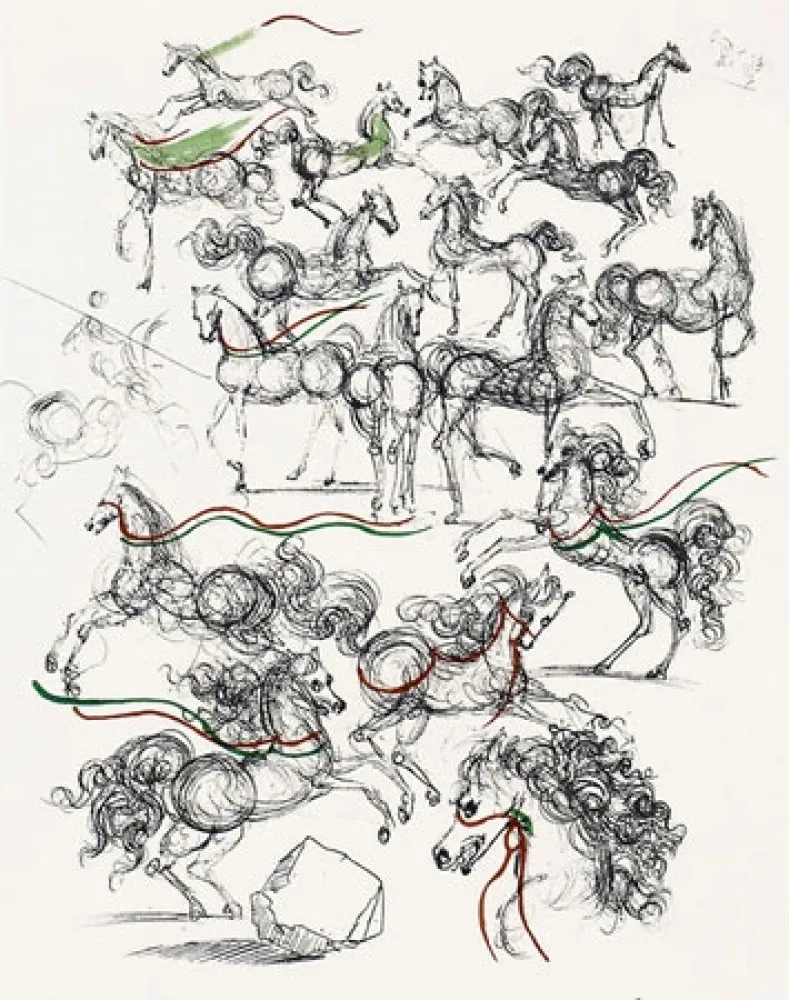版画 Dali - Les Petits Chevaux (Small Horses)