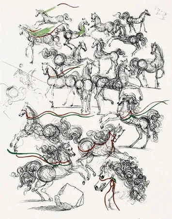 版画 Dali - Les Petits Chevaux (Small Horses)