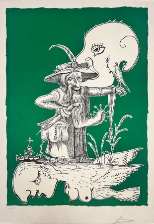 石版画 Dali - Les Songes Drôlatiques de Pantagruel, Planche I