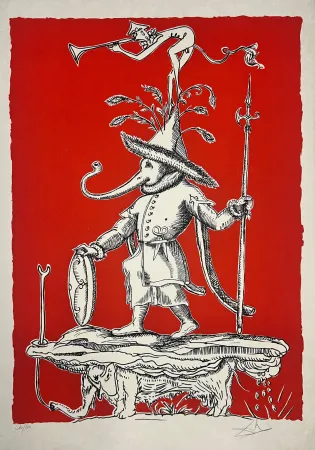 石版画 Dali - Les Songes Drôlatiques de Pantagruel, Planche IV