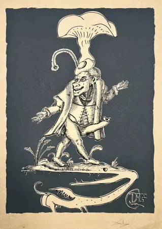 石版画 Dali - Les Songes Drôlatiques de Pantagruel, Planche IX