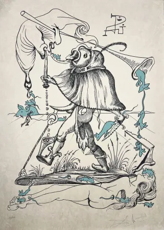 石版画 Dali - Les Songes Drôlatiques de Pantagruel, Planche VI