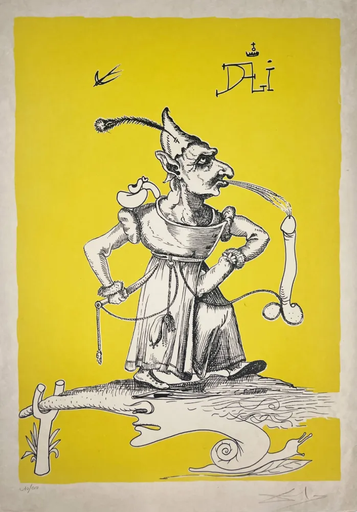 石版画 Dali - Les Songes Drôlatiques de Pantagruel, Planche X