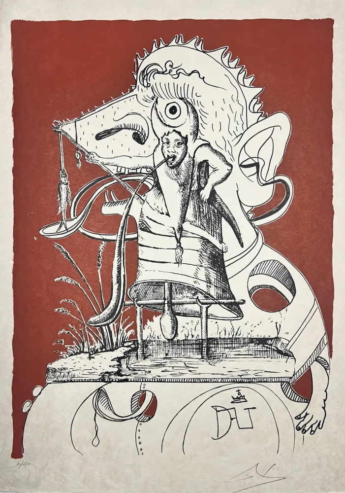 石版画 Dali - Les Songes Drôlatiques de Pantagruel, Planche XIV