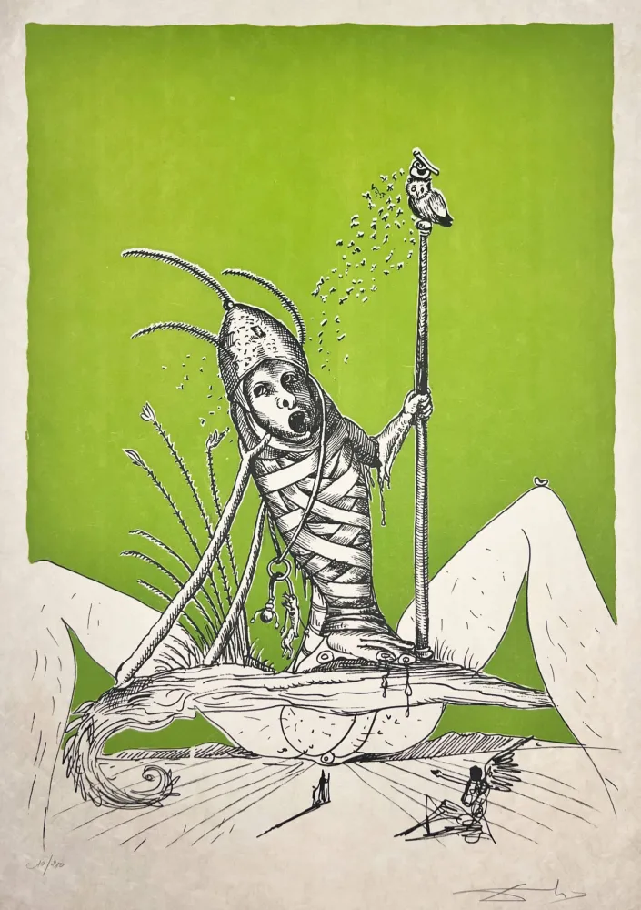 石版画 Dali - Les Songes Drôlatiques de Pantagruel, Planche XV