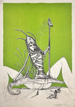 石版画 Dali - Les Songes Drôlatiques de Pantagruel, Planche XV