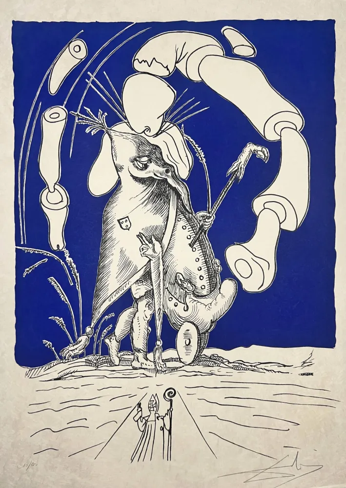 石版画 Dali - Les Songes Drôlatiques de Pantagruel, Planche XVI