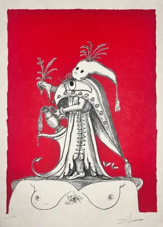 石版画 Dali - Les Songes Drôlatiques de Pantagruel, Planche XXV