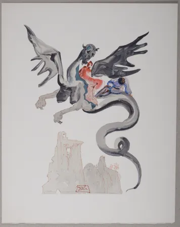 石版画 Dali - Les Usuriers