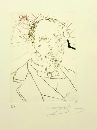 蚀刻版画 Dali - Louis Pasteur