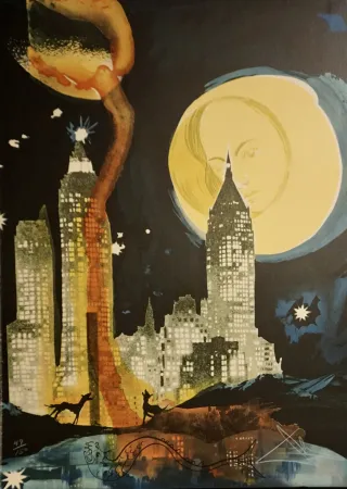 石版画 Dali - Manhattan Skyline