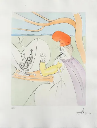 干刻版画 Dali - Momotaro (Peach boy)