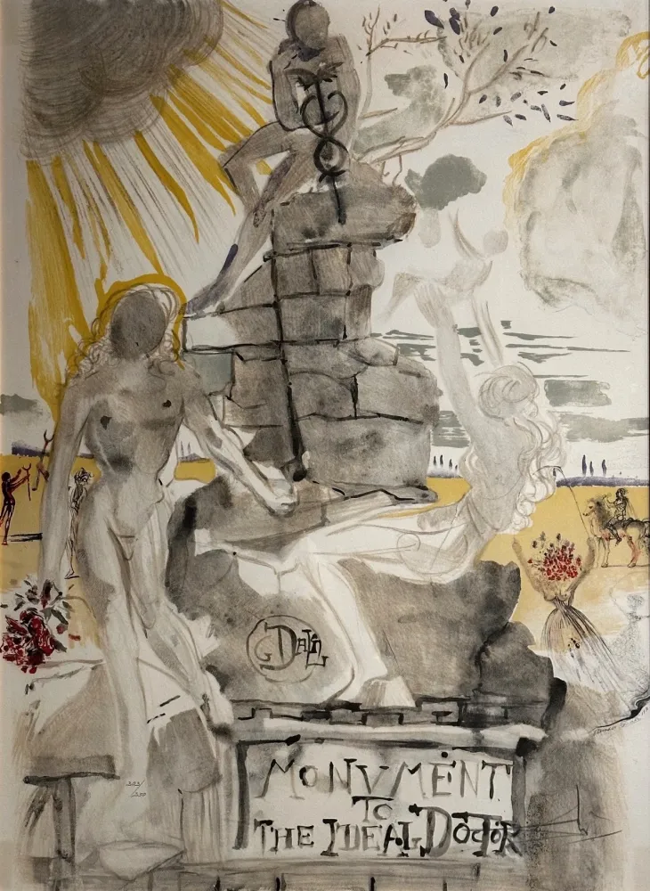 石版画 Dali - Monument to The Ideal Doctor