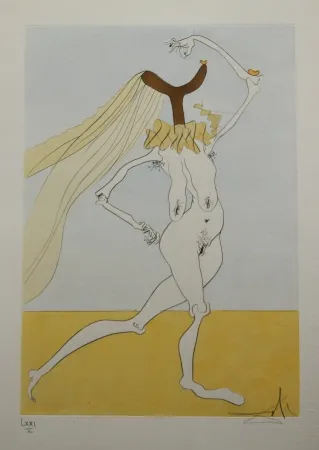 蚀刻版画 Dali - Nu aux Voilettes / Nude with Veils