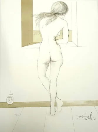 石版画 Dali - Nude at the Window