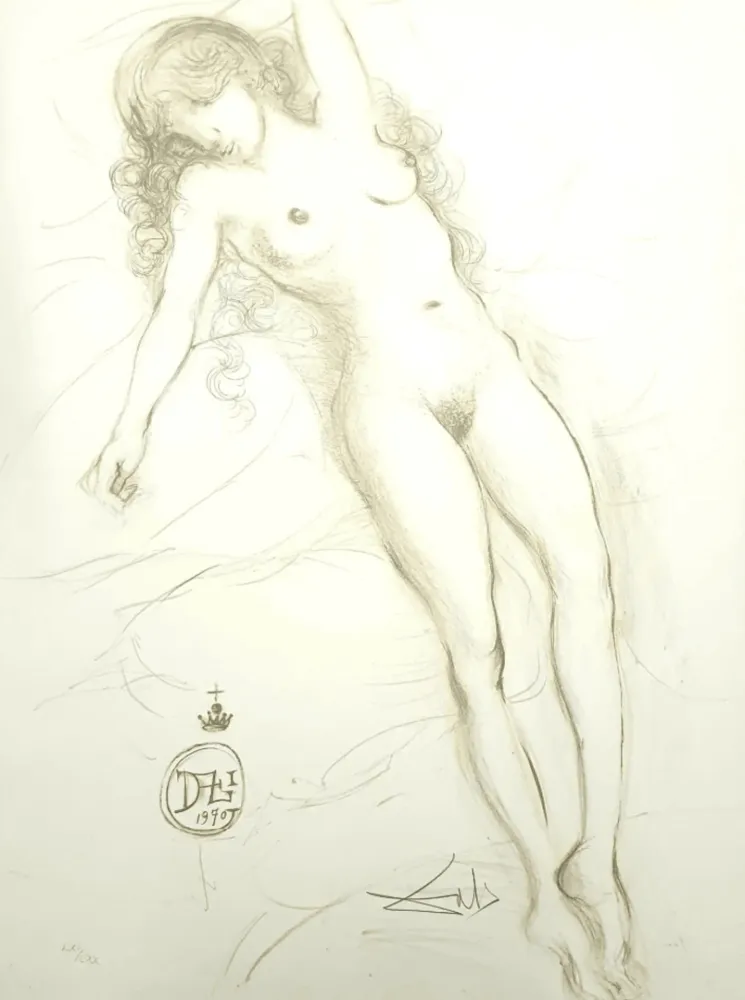 石版画 Dali - Nude with Raised Arms
