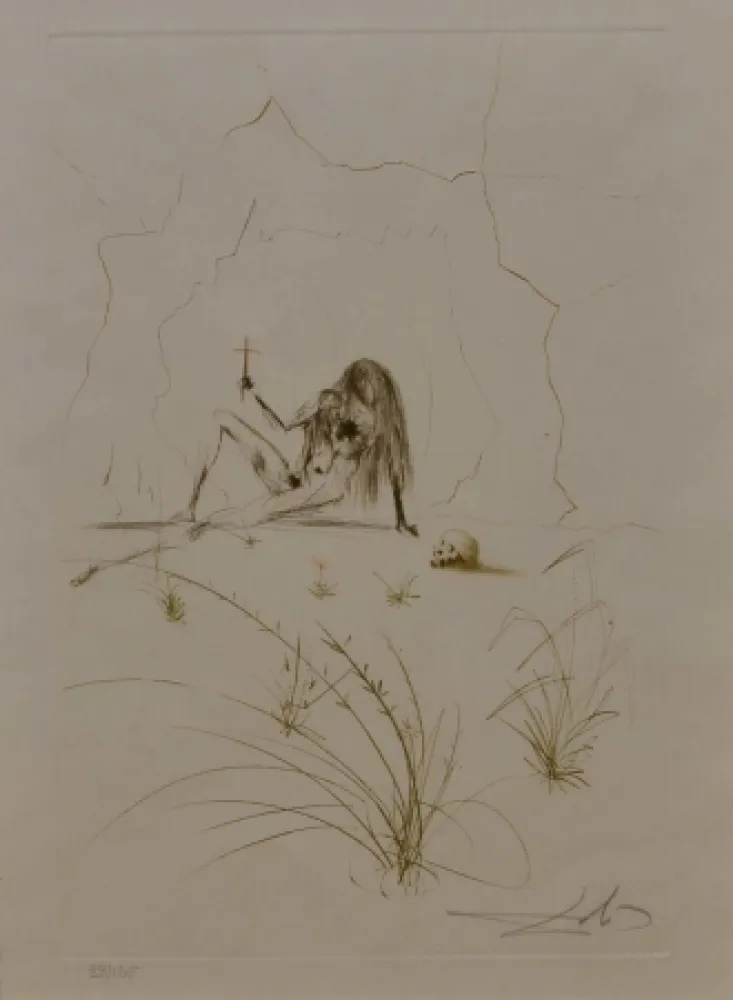 蚀刻版画 Dali - Ogrin, l'eremita