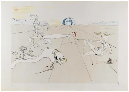 版画 Dali - Paysage Surréaliste