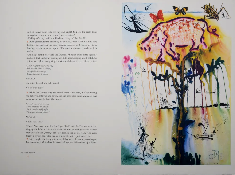 照相凹版 Dali - Pig and pepper, Alice's Adventures in Wonderland, 1969