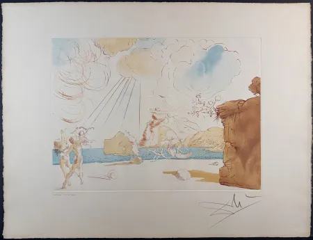版画 Dali - Plage de Cadaques