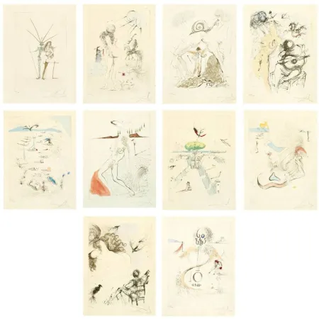 蚀刻版画 Dali - Poèmes secrets d'Apollinaire