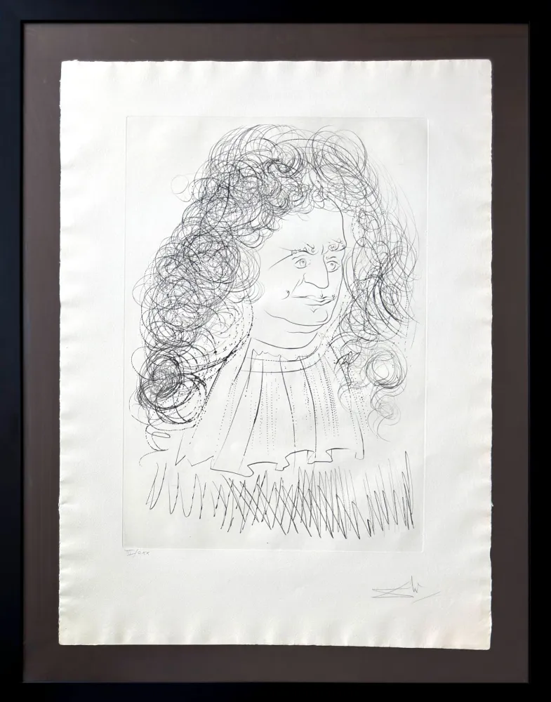 蚀刻版画 Dali - Portrait of la Fontaine