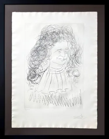 蚀刻版画 Dali - Portrait of la Fontaine