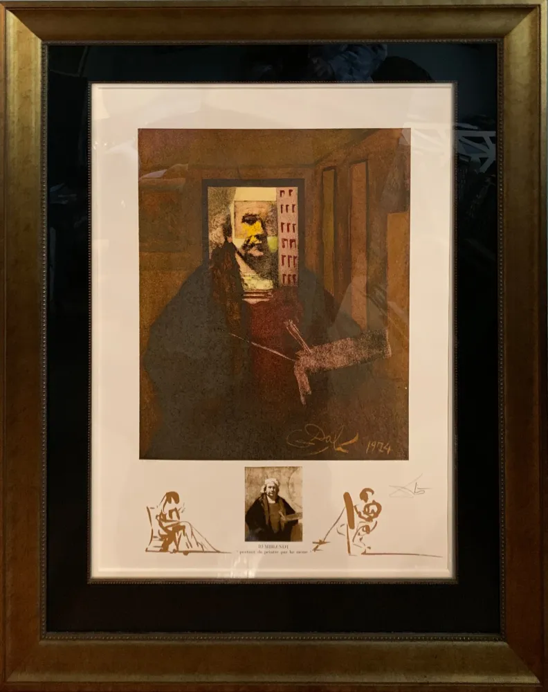 石版画 Dali - Rembrandt (Portrait du Peintre par Lui-Meme)