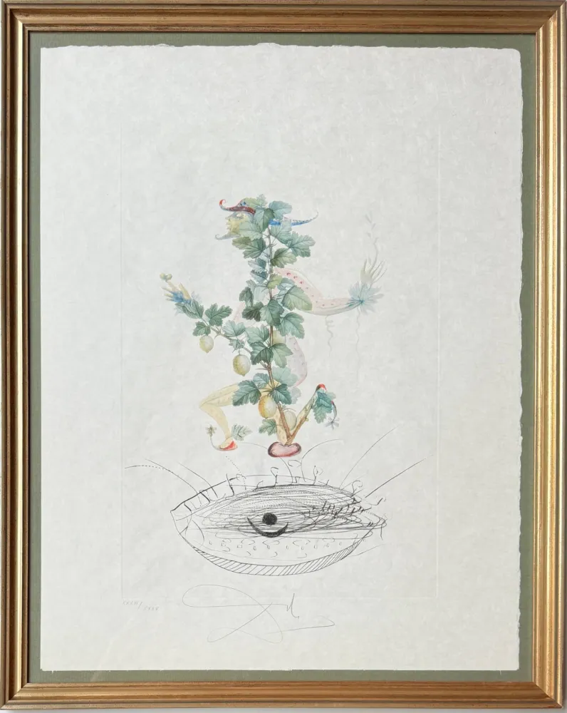 石版画 Dali - Révérence du groseillier (Curtsying Gooseberry Bush)