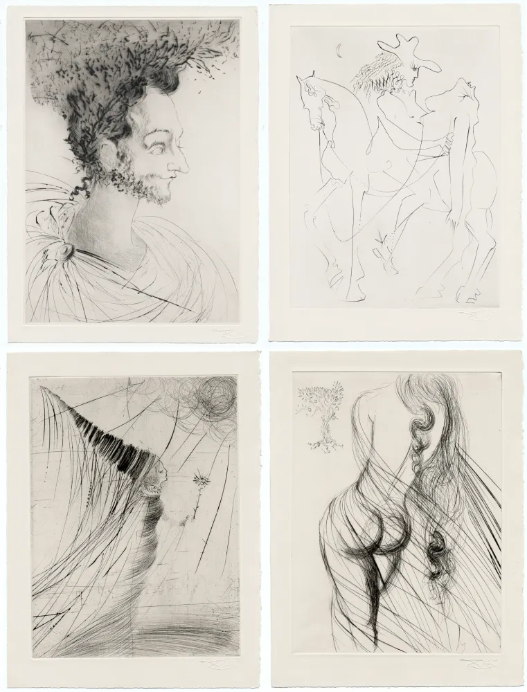 插图书 Dali - Ronsard : LES AMOURS DE CASSANDRE. 18 pointes-sèches originales (1968)