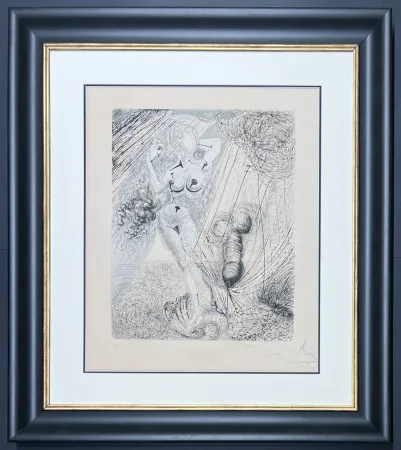 干刻版画 Dali - Salvador Dalì (1904–1989) - Aphrodite - Mixed media incorporating heliogravure and drypoint etching hand-colored on Arches paper - 1963