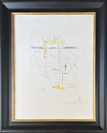 干刻版画 Dali - Salvador Dalí (1904-1989) - Color drypoint etching on Arches paper - 1973