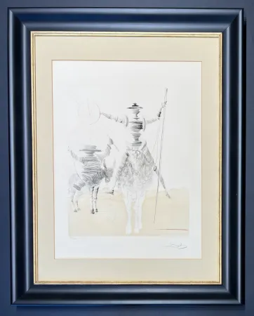 版画 Dali - Salvador Dalì (1904–1989)  -Don Quichotte et Sancho Pança - Etching and aquatint