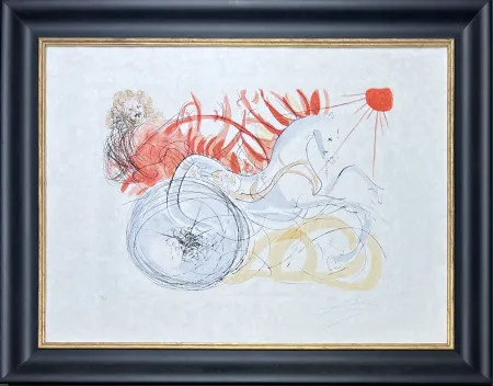 干刻版画 Dali - Salvador Dalí (1904-1989) - Elijah - hand-coloured drypoint etching on Arches paper - 1975