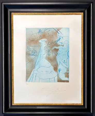 版画 Dali - Salvador Dalì (1904-1989) - Femme a coussin - Drypoint, etchings - 1969