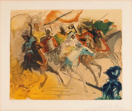 石版画 Dali - Salvador Dalì (1904–1989) - La bataille de Tétouan - lithograph on paper - 1971