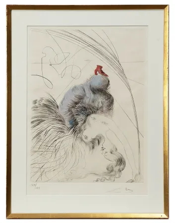 版画 Dali - Salvador Dalí (1904-1989) – Woman whit shoe – Hand watercolored drypoint etching on Japanese paper – 1969