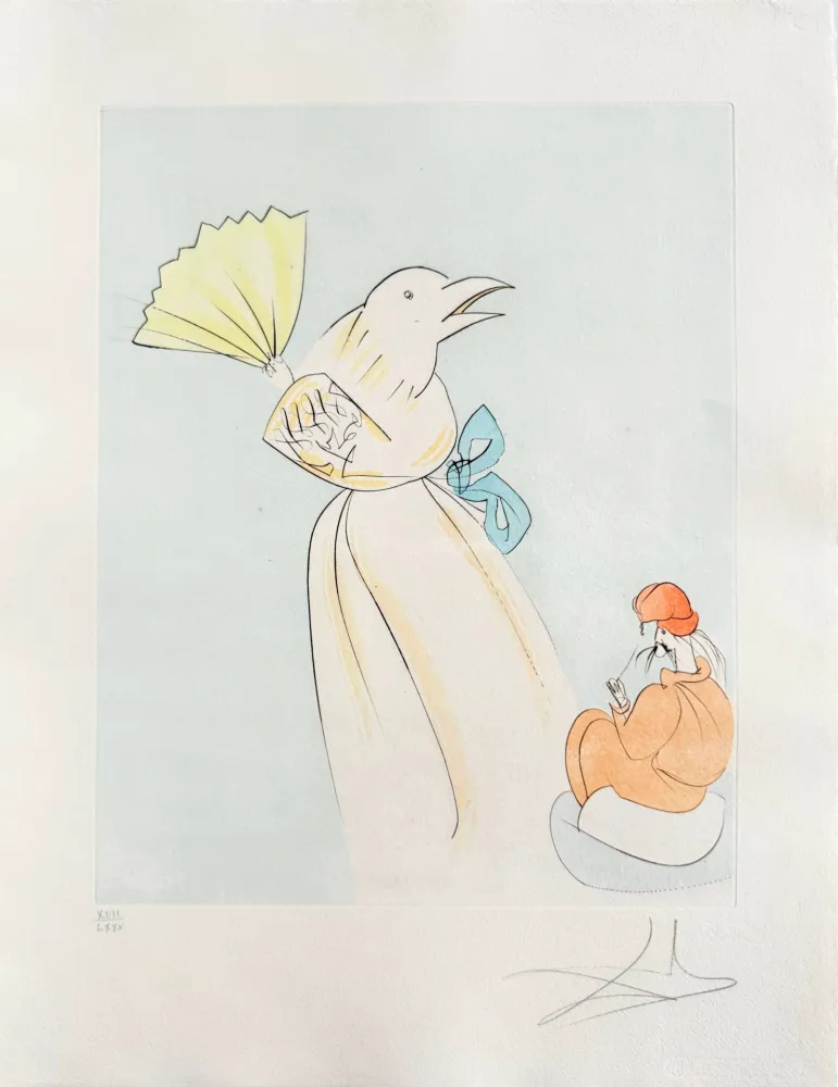 干刻版画 Dali - Shitakiri (The tongue-cut sparrow)