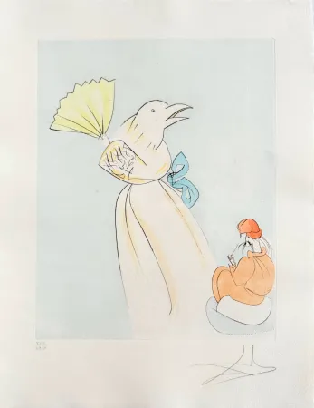 干刻版画 Dali - Shitakiri (The tongue-cut sparrow)