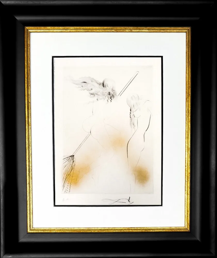版画 Dali - Sorcière au Balai