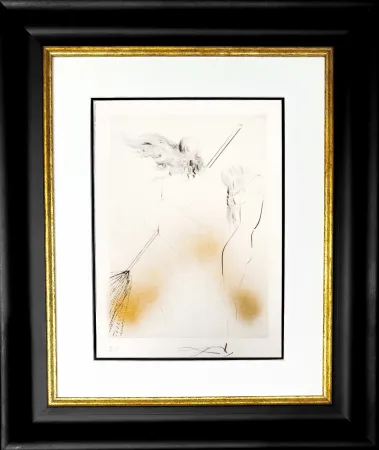 版画 Dali - Sorcière au Balai