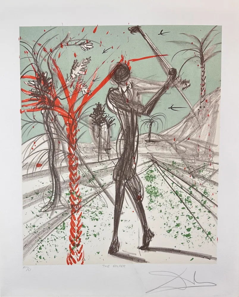 石版画 Dali - Sports The Golfer